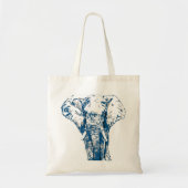 Blauwe olifant - Pop art Style en Posterized Tote Bag (Voorkant)