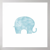 Blauwe olifant poster (Voorkant)