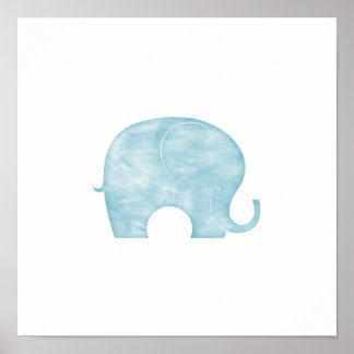 Blauwe olifant poster