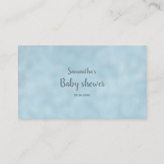 Blauwe olifant raad hoeveel Baby shower pinda's Informatiekaartje (Achterkant)