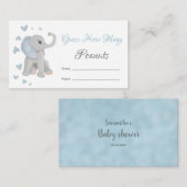 Blauwe olifant raad hoeveel Baby shower pinda's Informatiekaartje (Voorkant / Achterkant)