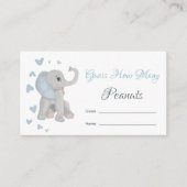 Blauwe olifant raad hoeveel Baby shower pinda's Informatiekaartje (Voorkant)