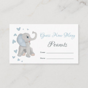 Blauwe olifant raad hoeveel Baby shower pinda's Informatiekaartje