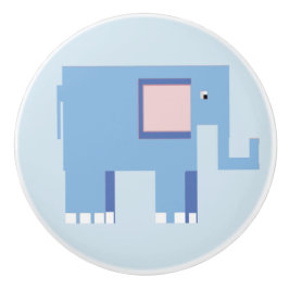 Blauwe olifant rechts keramische knop