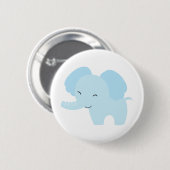 Blauwe olifant ronde button 5,7 cm (Voorkant /achterkant)