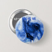 blauwe olifant - SAVE US Ronde Button 5,7 Cm (Voorkant /achterkant)