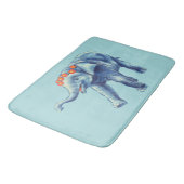 Blauwe Olifant Schattige Meisje Badmat (Gekanteld)