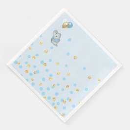 Blauwe Olifant Servet Baby Borrel
