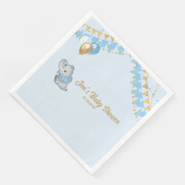 Blauwe Olifant Servet Baby shower