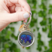 blauwe olifant sleutelhanger (Hand)