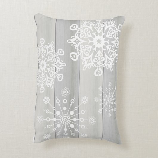 Blauwe olifant sneeuwvlok grijs Aangepaste naam Ku Accent Kussen (Achterkant (Verticaal))