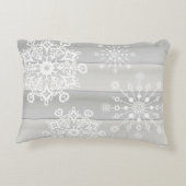 Blauwe olifant sneeuwvlok grijs Aangepaste naam Ku Accent Kussen (Achterkant)