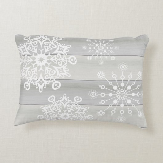 Blauwe olifant sneeuwvlok grijs Aangepaste naam Ku Accent Kussen (Achterkant)