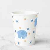 Blauwe Olifant & Sterren. Safari Jungle Kinderverj Papieren Bekers (Links)