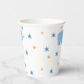 Blauwe Olifant & Sterren. Safari Jungle Kinderverj Papieren Bekers (Rechts)