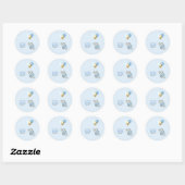 Blauwe olifant stickers baby shower (Vel)