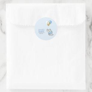 Blauwe olifant stickers baby shower