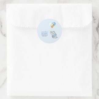 Blauwe olifant stickers baby shower