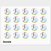Blauwe Olifant stickers/voeg monogram toe Ronde Sticker (Vel)