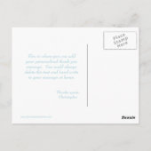 Blauwe olifant strepen dank u briefkaart (Achterkant)