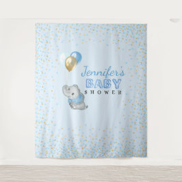Blauwe Olifant Tapijt Baby Shower Wandkleed