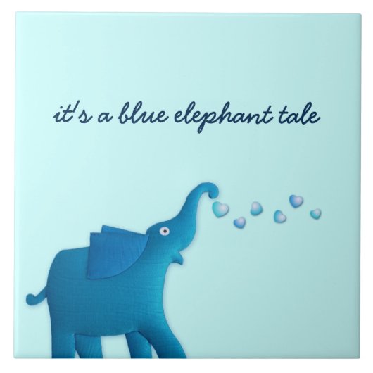 blauwe olifant tegeltje (Voorkant)