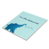 blauwe olifant tegeltje (Zijkant)