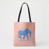 Blauwe olifant tote bag (Voorkant)