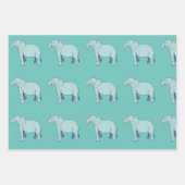 Blauwe olifant Turquoise Wrapping Paper Sheets (Voorkant 2)