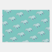Blauwe olifant Turquoise Wrapping Paper Sheets (Voorkant)