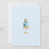 Blauwe Olifant Uitnodiging Baby Borrel (Achterkant)