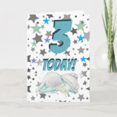 Blauwe olifant Verjaardag Kaart (Voorkant)