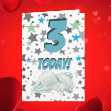 Blauwe olifant Verjaardag Kaart