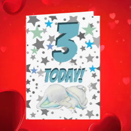 Blauwe olifant Verjaardag Kaart