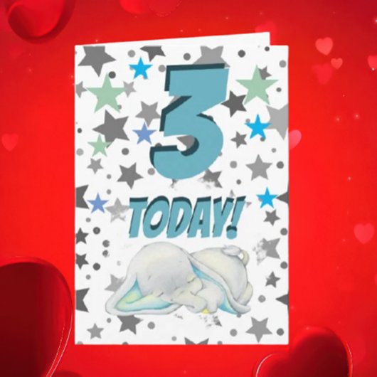 Blauwe olifant Verjaardag Kaart