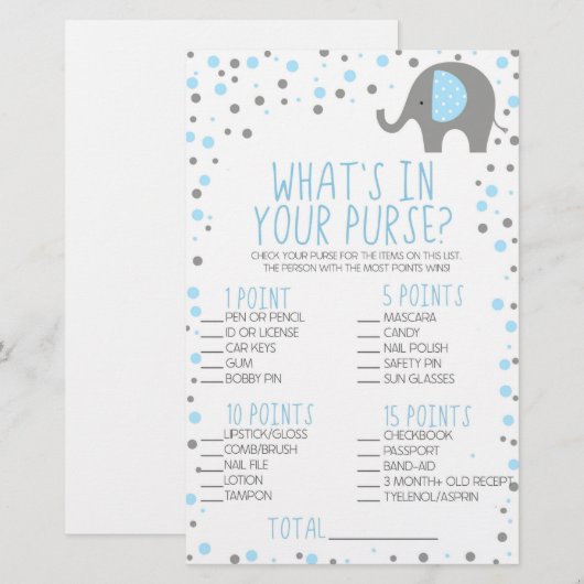 Blauwe olifant wat zit er in het paarse Baby showe Briefpapier (Voorkant / Achterkant)