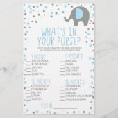 Blauwe olifant wat zit er in het paarse Baby showe Briefpapier (Voorkant)