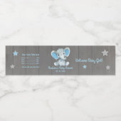 Blauwe Olifant water flesetiket voor jongen Waterfles Etiket (Enkel label)