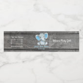 Blauwe Olifant water flesetiket voor jongen Waterfles Etiket (Enkel label)