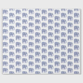 Blauwe olifant Waterverf Cadeaupapier (Vlak)
