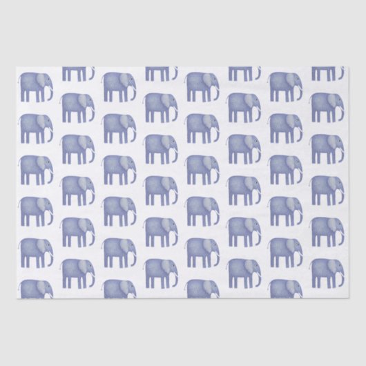 Blauwe olifant Waterverf Tissuepapier (Voorkant)