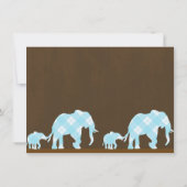 Blauwe olifanten bruin Trendy modern Baby shower Kaart (Achterkant)