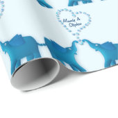 blauwe olifanten cadeaupapier (Rol Hoek)