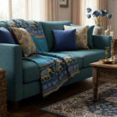 Blauwe olifanten fleece deken