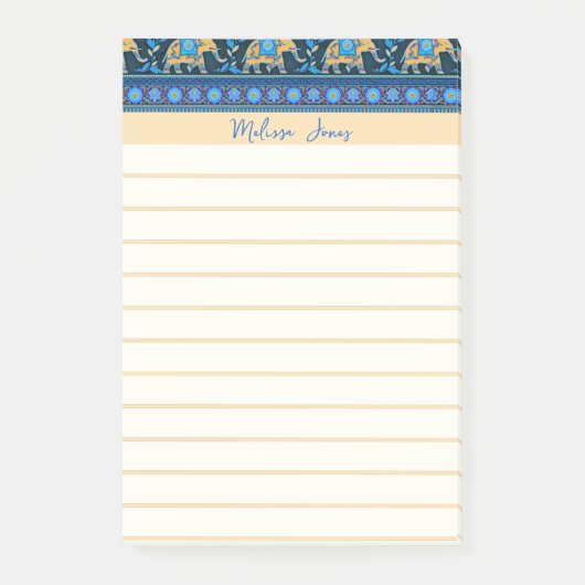 Blauwe olifanten gepersonaliseerd post-it® notes (Voorkant)