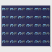 Blauwe Olifanten Inpakpapier (Vlak)