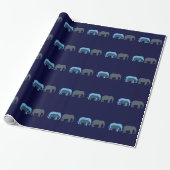 Blauwe Olifanten Inpakpapier (Uitgerold)