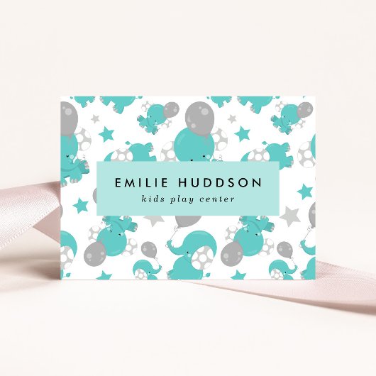 Blauwe olifanten, Kinder speelcentrum, activiteite Visitekaartje