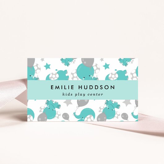 Blauwe olifanten, Kinder speelcentrum, activiteite Visitekaartje