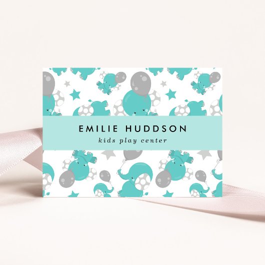 Blauwe olifanten, Kinder speelcentrum, activiteite Visitekaartje